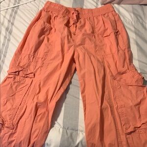 Aerie Coral Cargo Pants